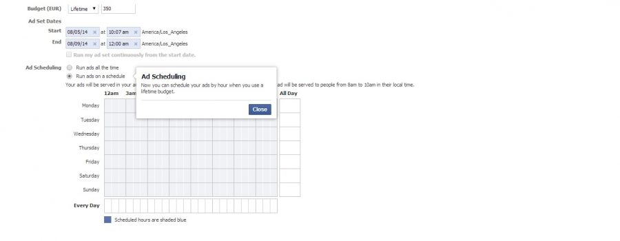 Facebook Ad Scheduling
