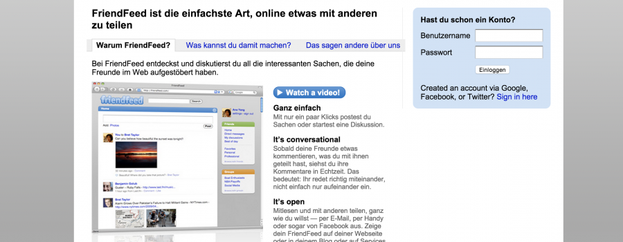 FriendFeed Screenshot