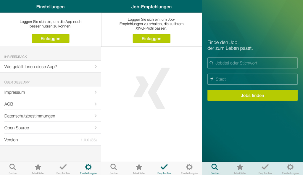 Xing Stellenmarkt App Screenshots