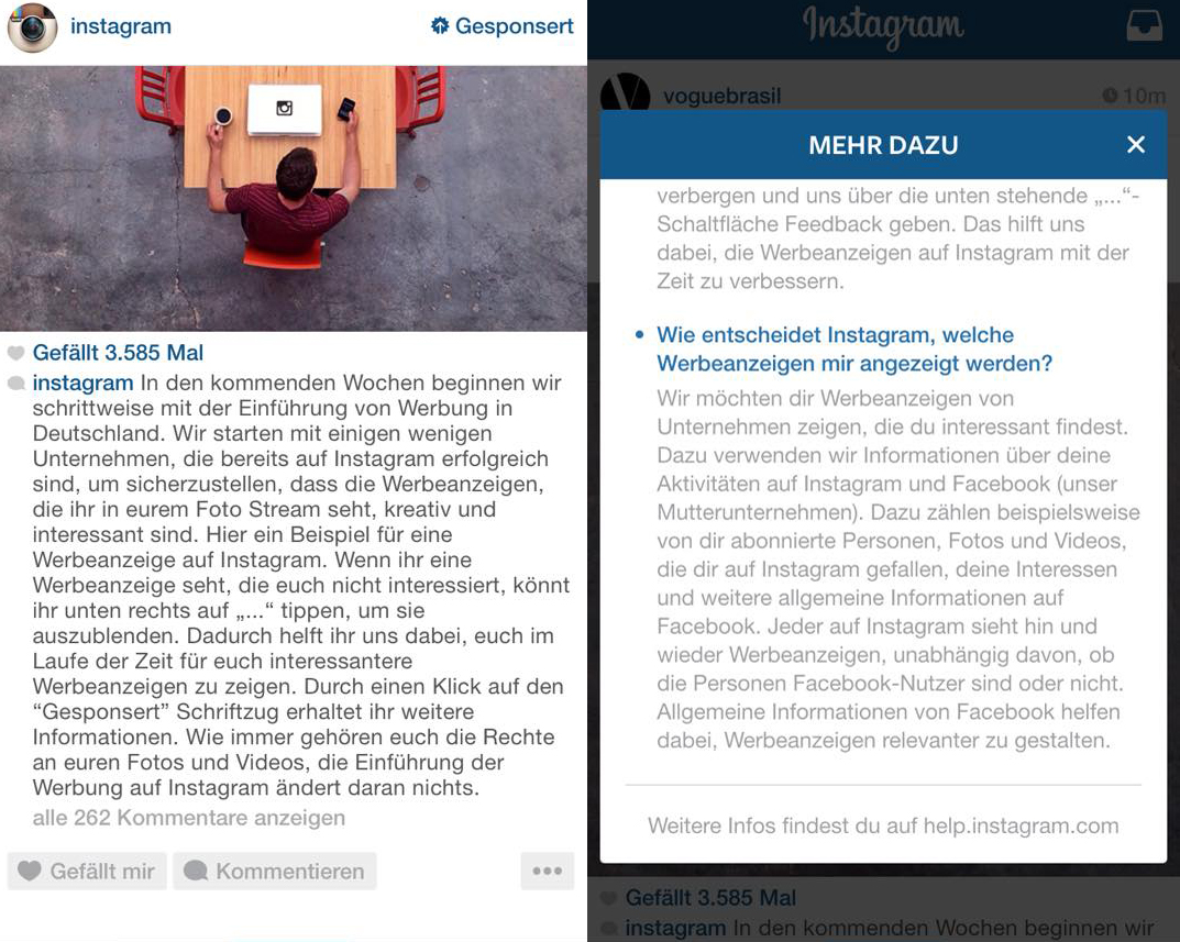 Instagram Werbung Deutschland