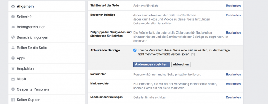 Facebook Ablaufende Beitraege
