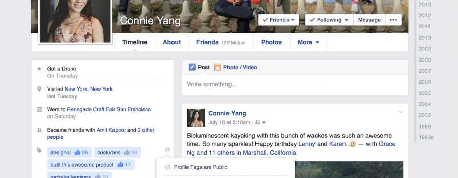 facebook profile tags