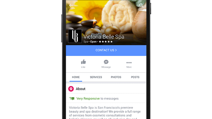 Facebook mobile Pages update