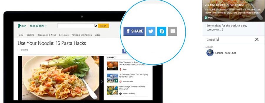 skype sharing buttons
