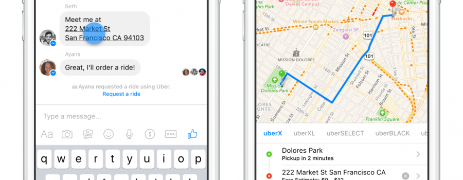 messenger uber request ride