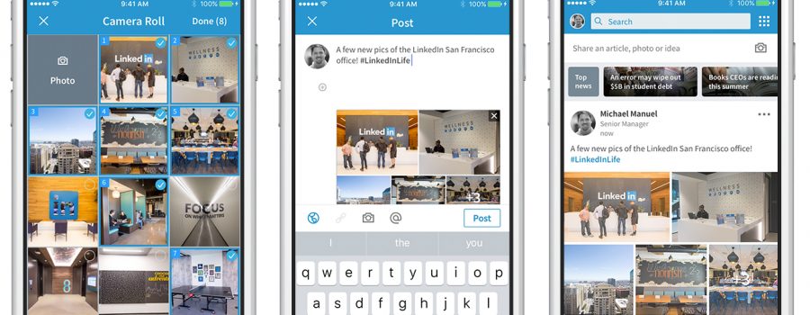 linkedin mehrere fotos beitrag