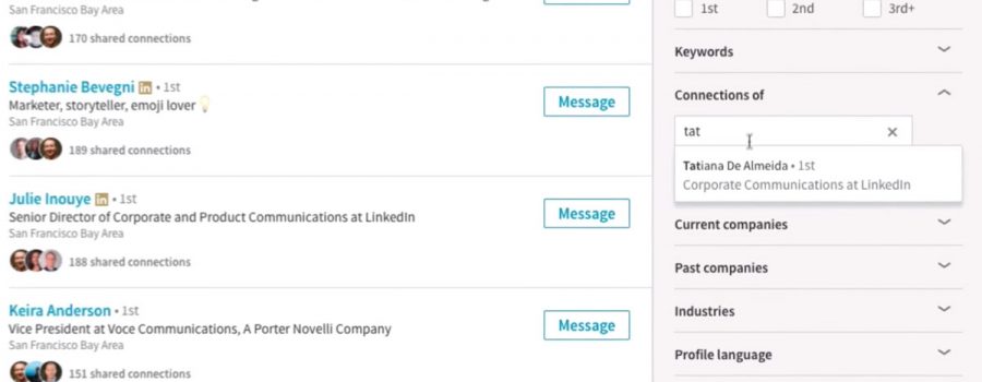 linkedin-suche filter kontakte