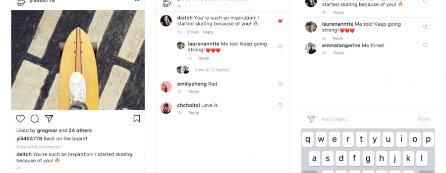 instagram kommentare anordnung