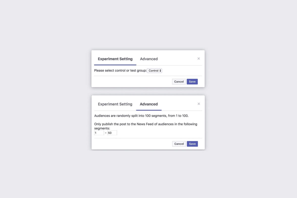 facebook a/b-tests seiten