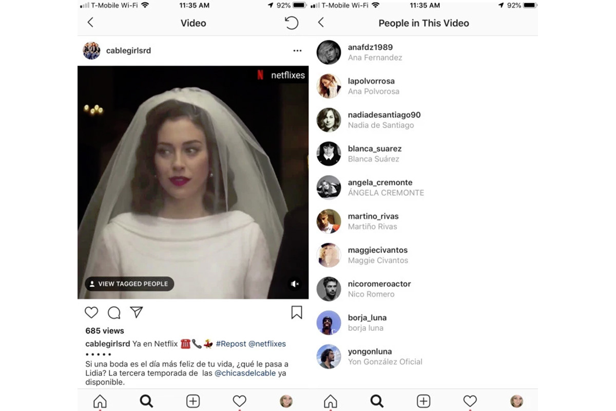 instagram markieren videos