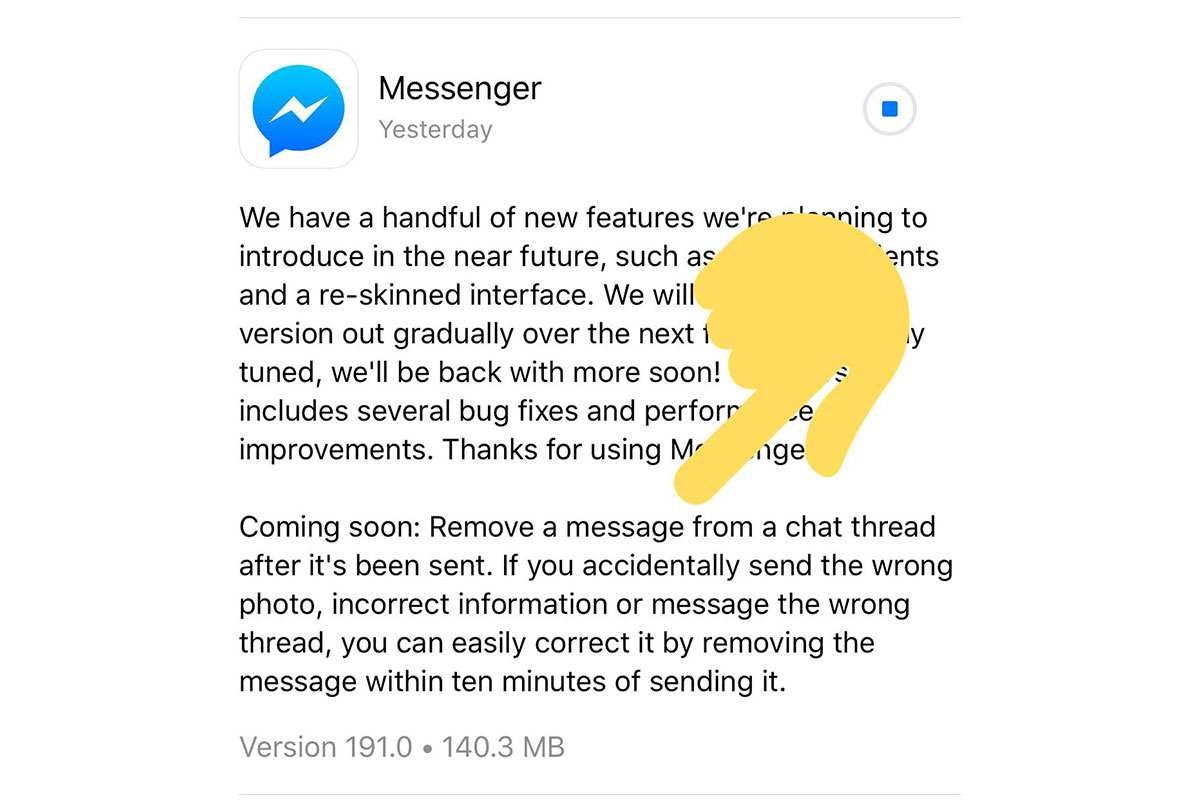 facebook messenger unsend-funktion