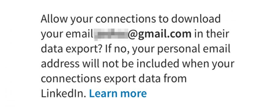 linkedin exportieren email