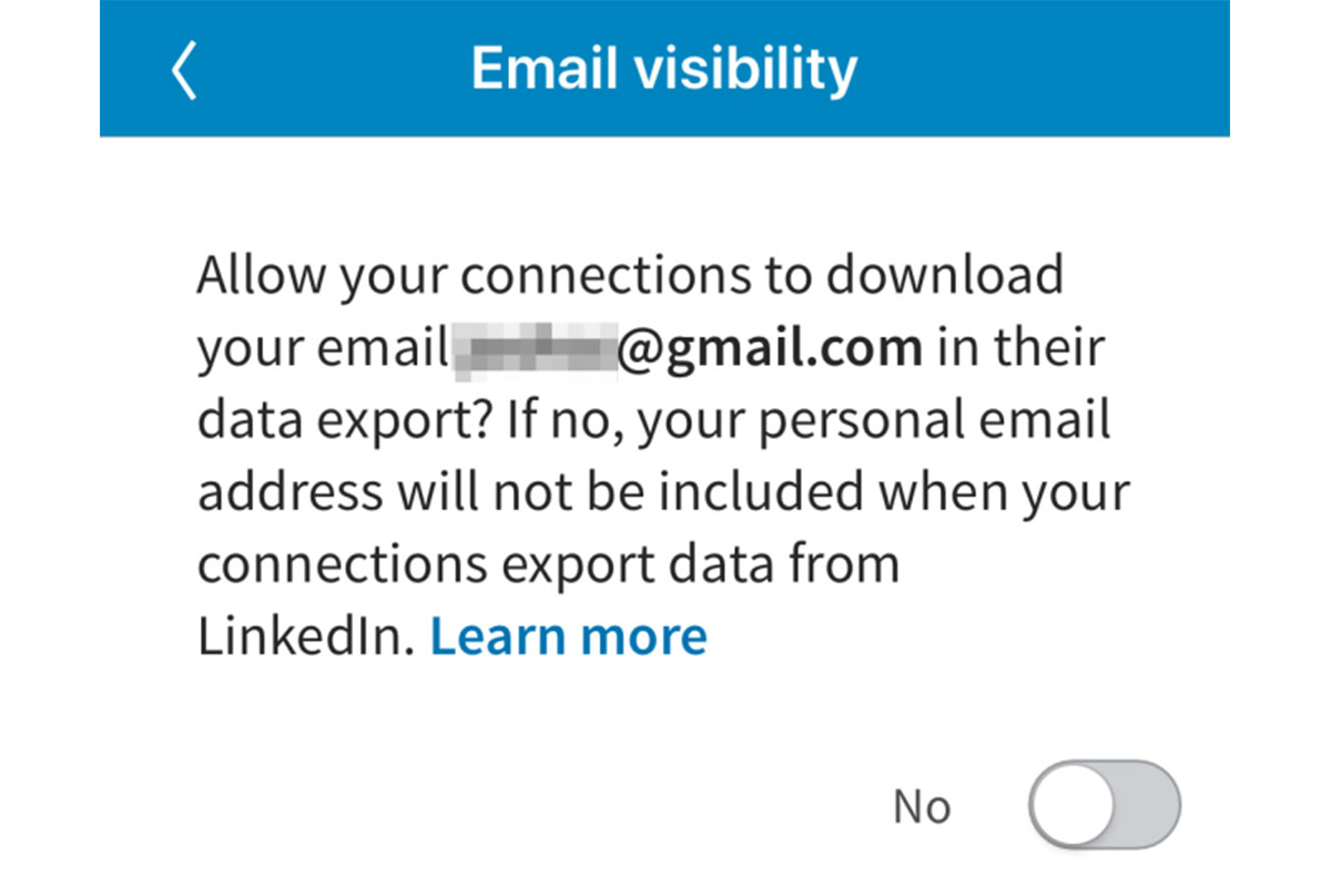linkedin exportieren email