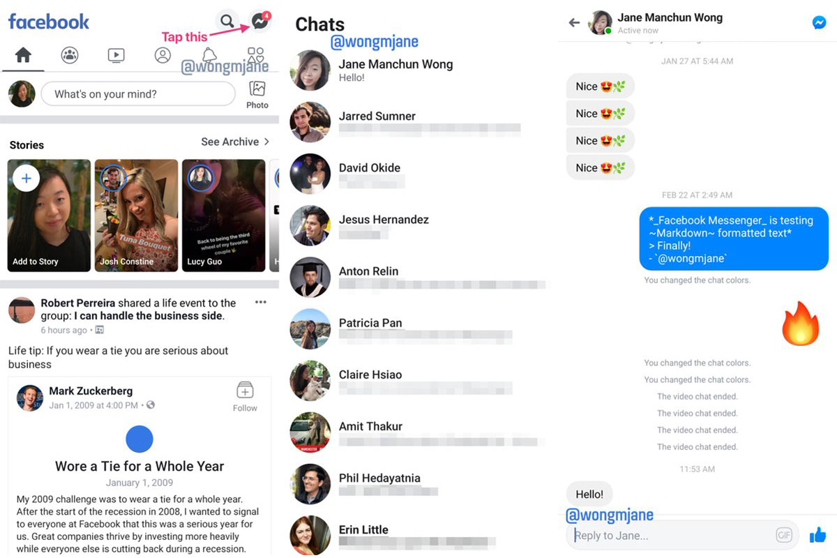 facebook messenger haupt-app